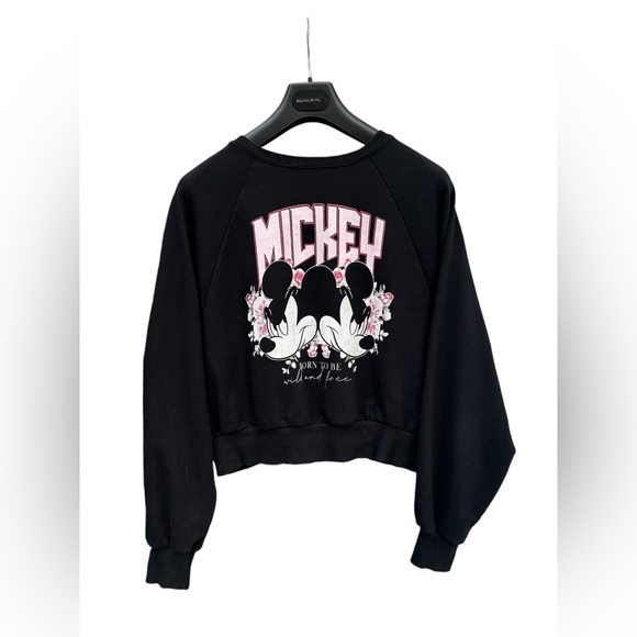 Disney RARE Mickey Mouse Sweatshirt SMALL - Born to be Wild and Free. Boxy Fit - Picture 3 of 16